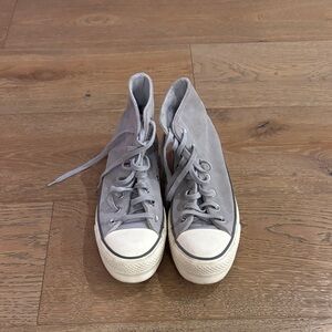 Periwinkle, Suede Converse High-Tops with White Soles: Size 8